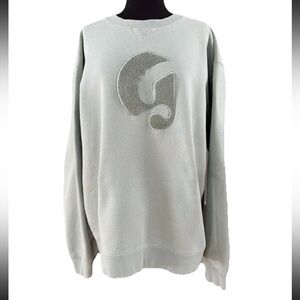 Glossier Boston Pullover Crewneck Sweatshirt Green Size XL